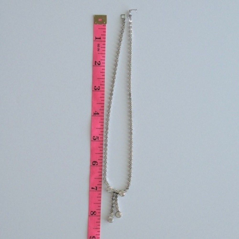 Crystal Rhinestone Drop Pendant Necklace - Picture 6 of 11